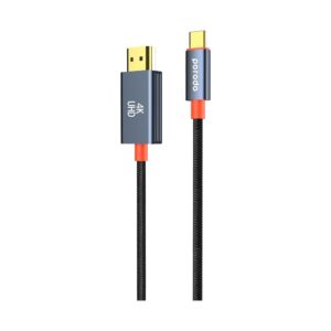 Porodo Woven Cable Type-C to HDMI – Crystal Clear 4K UHD Display