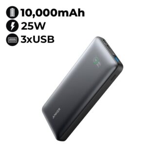 ANKER  POWER  BANK  (10,000MAH,25W,3-PORT)-(A1249H11)